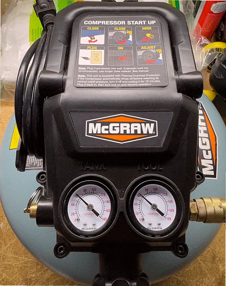 Mcgraw 3 Gallon, 110 PSI Oil-Free Light-Duty Pancake Air Compressor